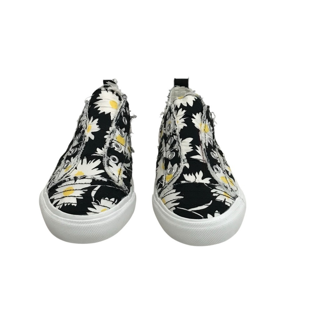 Corkys Shoes Womens 9 Floral Babalu Slip On Sneakers Canvas Black Sunflower - Picture 5 of 7